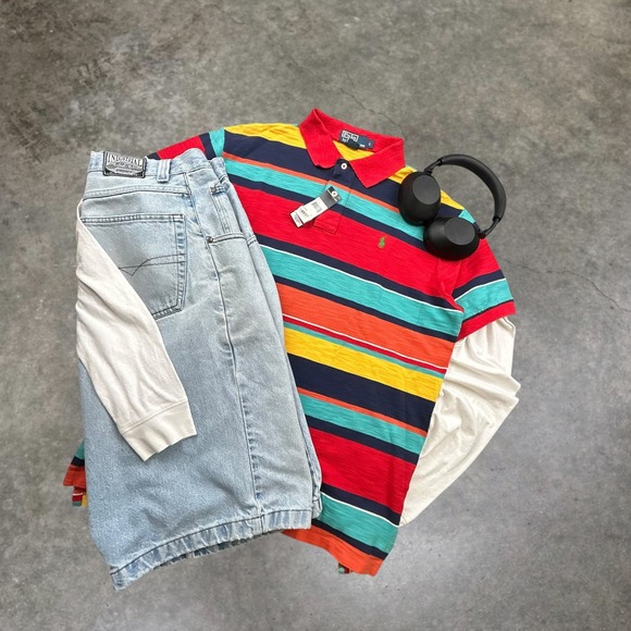 Polo Ralph Lauren Other - NWT Polo Ralph Lauren Mens Large Striped Polo Shirt Multi Color Y2K New 0460243